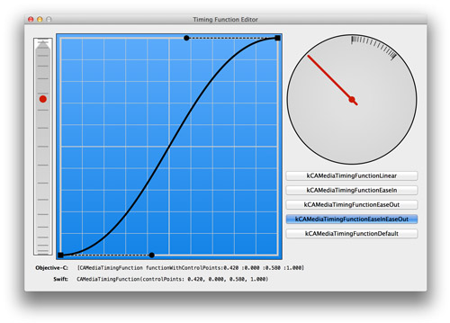 Timing Function Editor Window